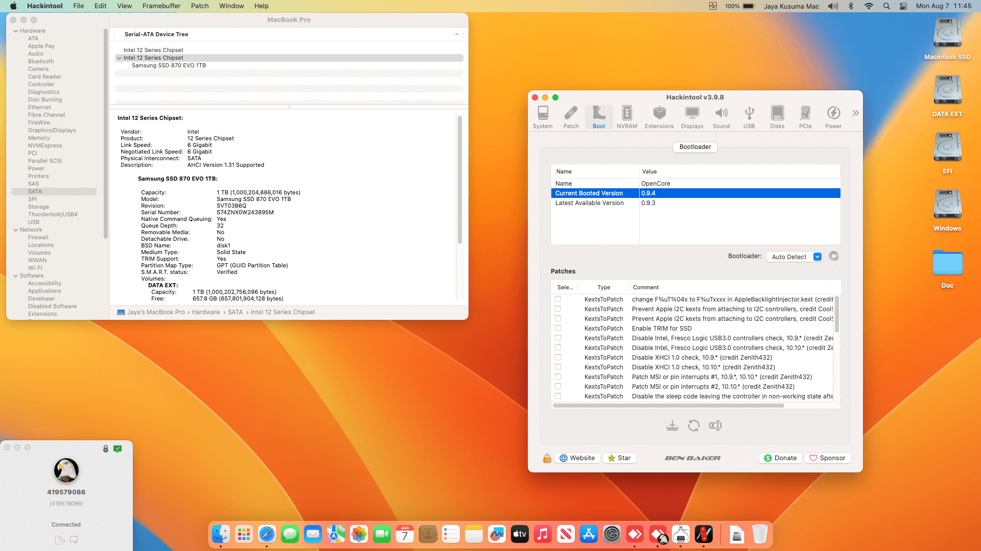 MSI Gaming GL65 Leopard 10SEK 423ID [CometLake   Intel UHD 630 + I2C]   OpenCore 1